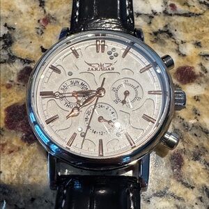 Jaragar Rose Gold and Black Automatic Mechanical Watch